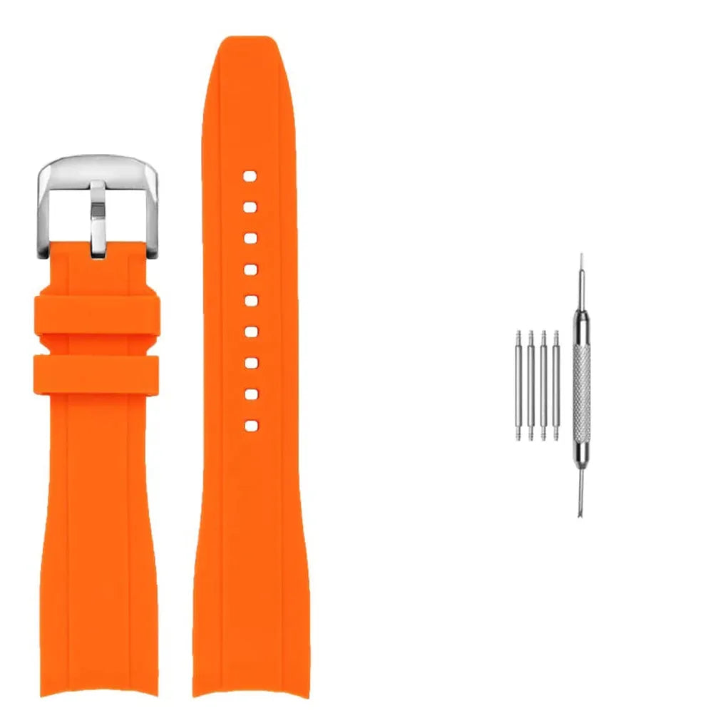 Curved End Silicone Watch Strap Compatible with Casio Duro MDV106 MDV107-VivaStraps-Viva Timepiece
