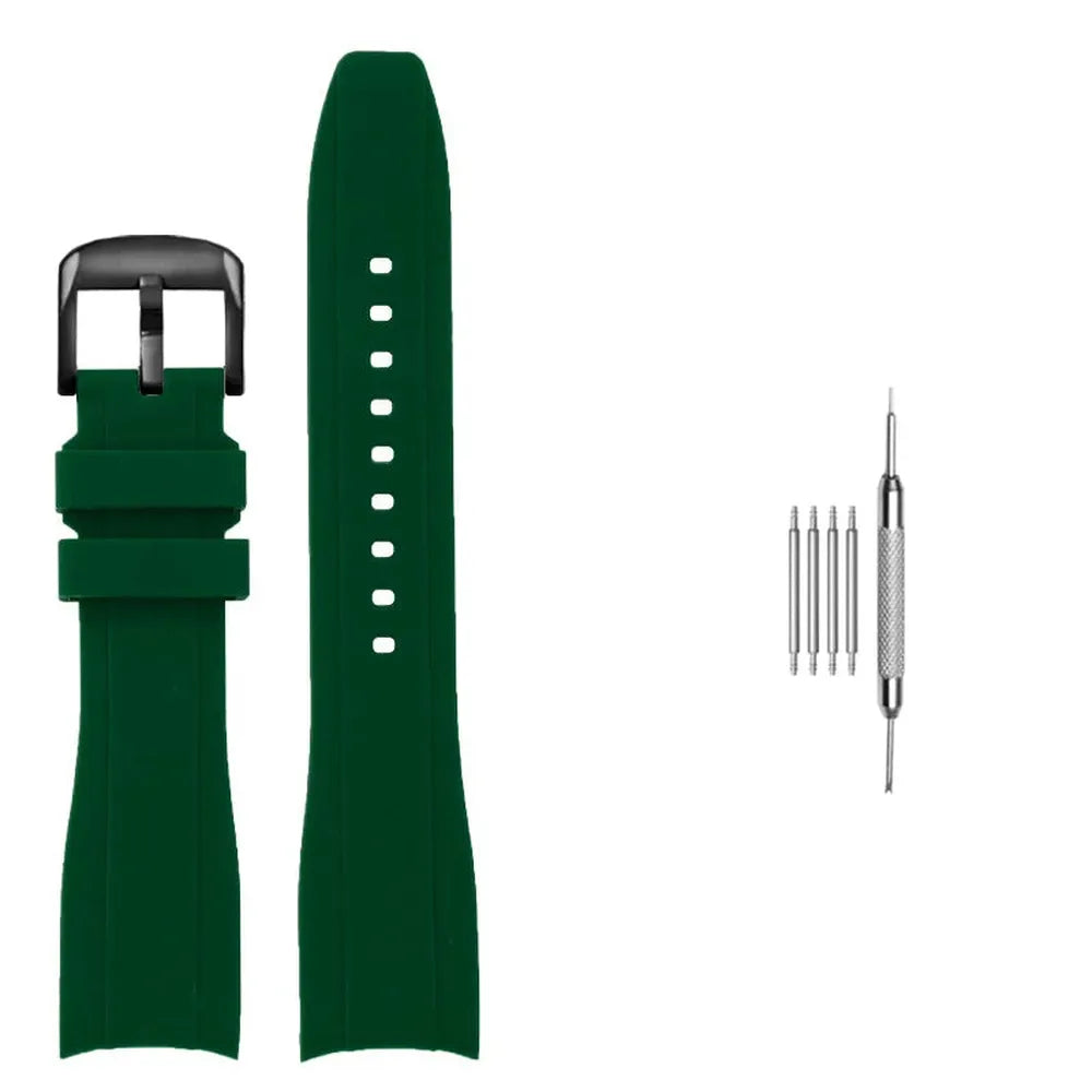 Curved End Silicone Watch Strap Compatible with Casio Duro MDV106 MDV107-VivaStraps-Viva Timepiece