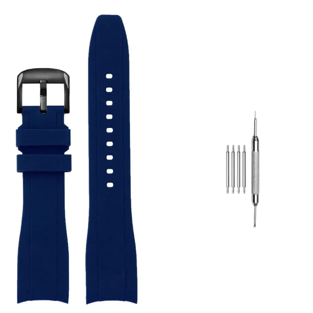Curved End Silicone Watch Strap Compatible with Casio Duro MDV106 MDV107-VivaStraps-Viva Timepiece
