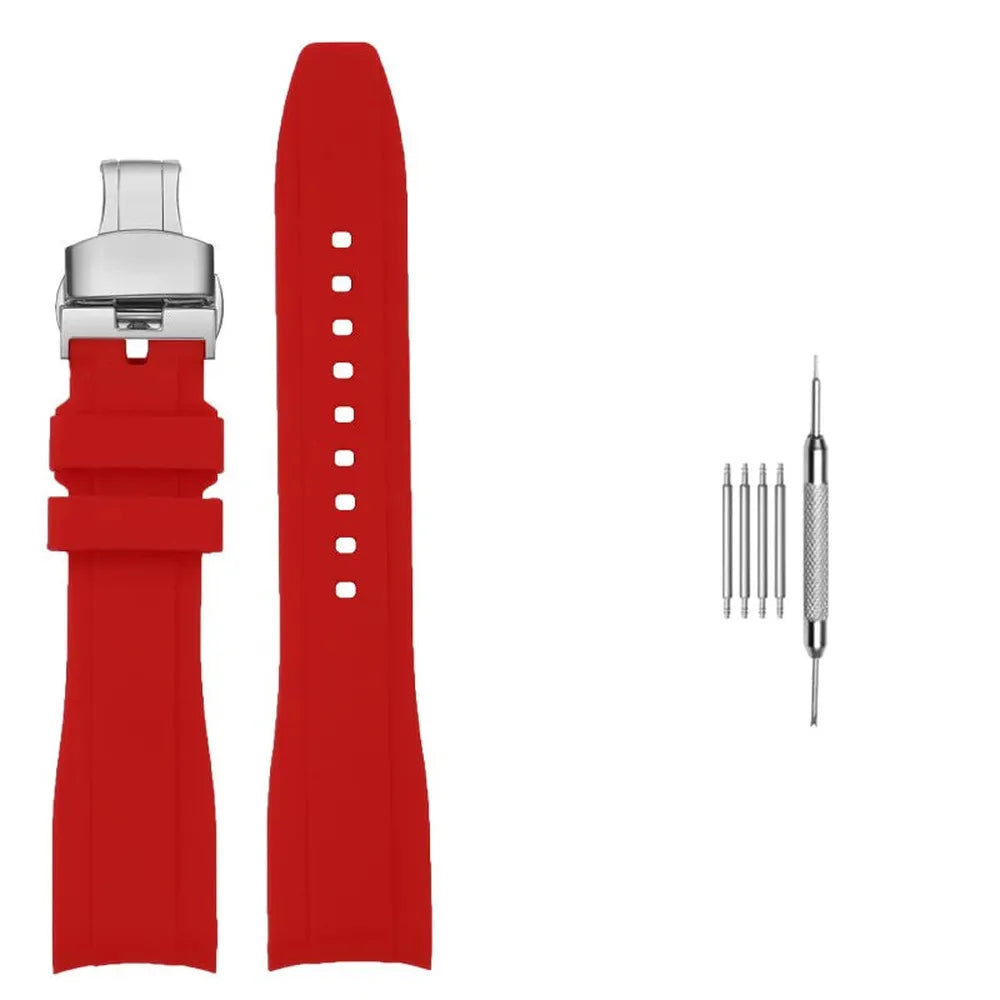 Curved End Silicone Watch Strap Compatible with Casio Duro MDV106 MDV107-VivaStraps-Viva Timepiece