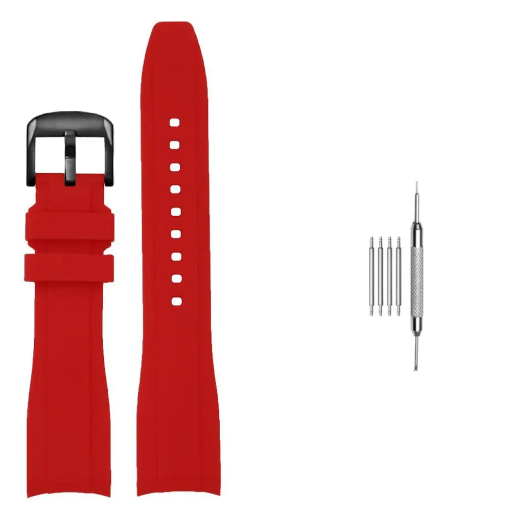Curved End Silicone Watch Strap Compatible with Casio Duro MDV106 MDV107-VivaStraps-Viva Timepiece