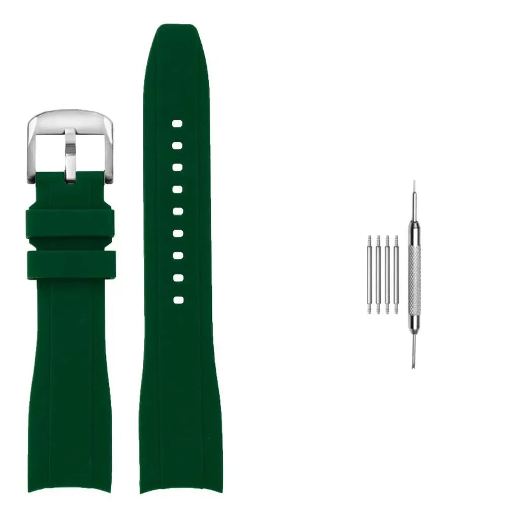Curved End Silicone Watch Strap Compatible with Casio Duro MDV106 MDV107-VivaStraps-Viva Timepiece
