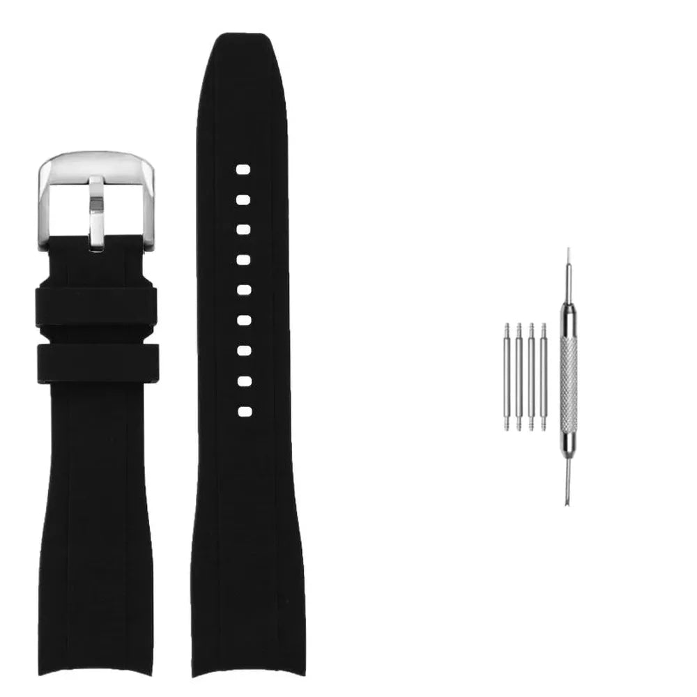 Curved End Silicone Watch Strap Compatible with Casio Duro MDV106 MDV107-VivaStraps-Viva Timepiece