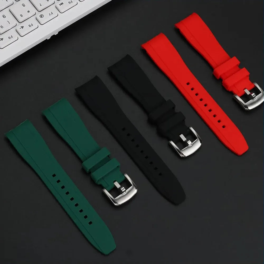 Curved End Silicone Watch Strap Compatible with Casio Duro MDV106 MDV107-VivaStraps-Viva Timepiece