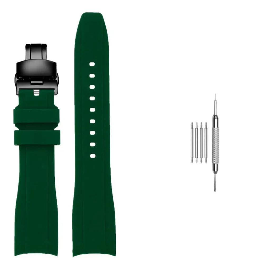 Curved End Silicone Watch Strap Compatible with Casio Duro MDV106 MDV107-VivaStraps-Viva Timepiece