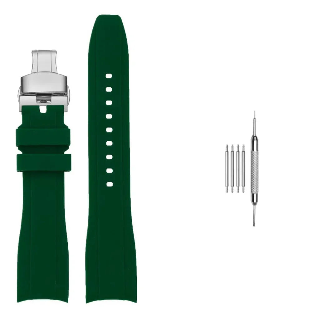 Curved End Silicone Watch Strap Compatible with Casio Duro MDV106 MDV107-VivaStraps-Viva Timepiece