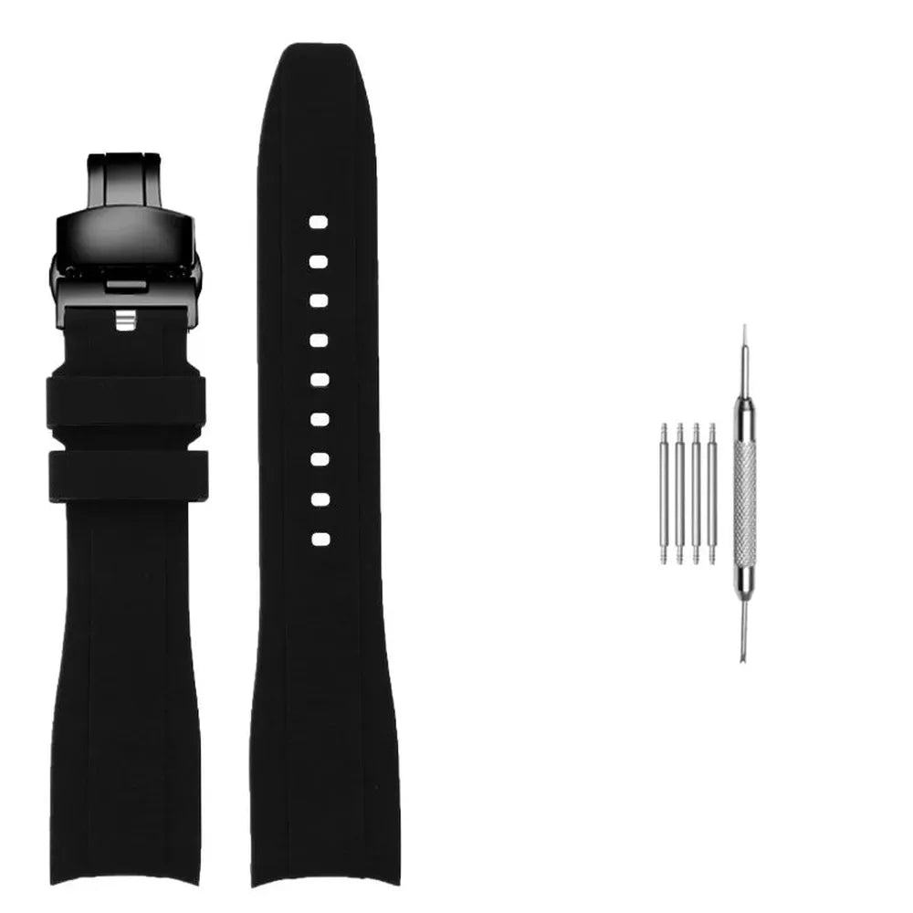 Curved End Silicone Watch Strap Compatible with Casio Duro MDV106 MDV107-VivaStraps-Viva Timepiece