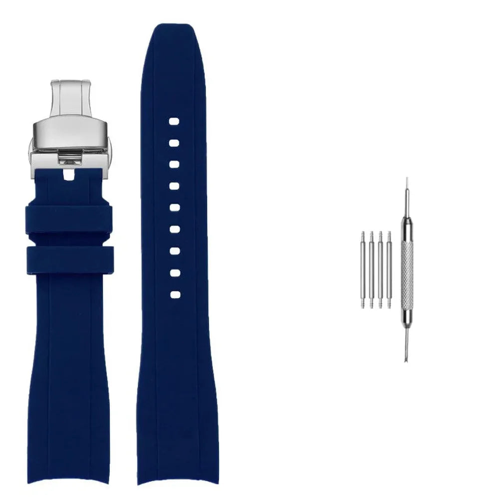 Curved End Silicone Watch Strap Compatible with Casio Duro MDV106 MDV107-VivaStraps-Viva Timepiece