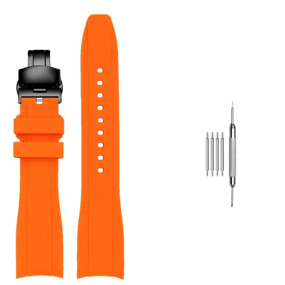 Curved End Silicone Watch Strap Compatible with Casio Duro MDV106 MDV107-VivaStraps-Viva Timepiece