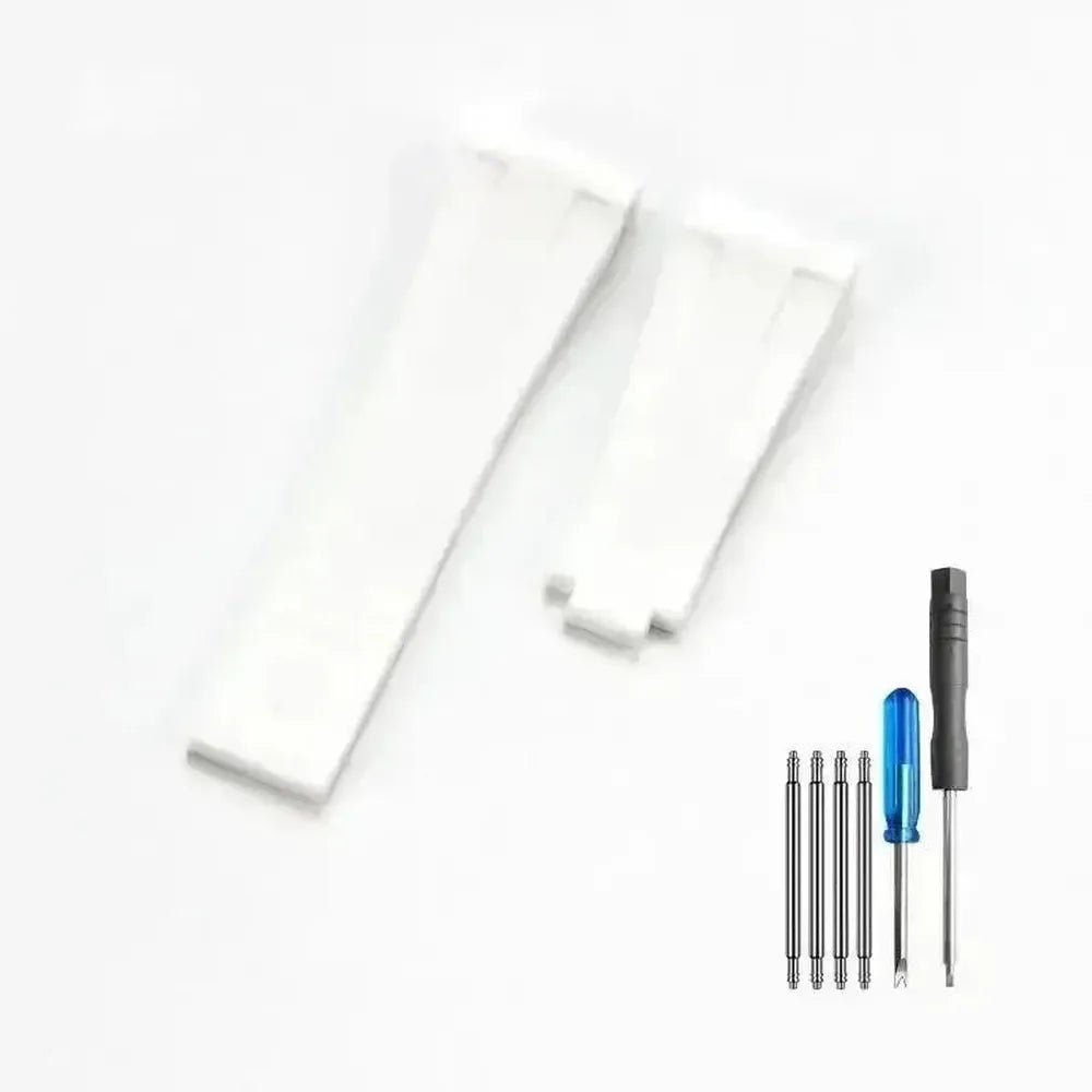 Curved-End Silicone Watch Strap with Butterfly Clasp – 20mm 21mm Integrated Fit-VivaStraps-Viva Timepiece