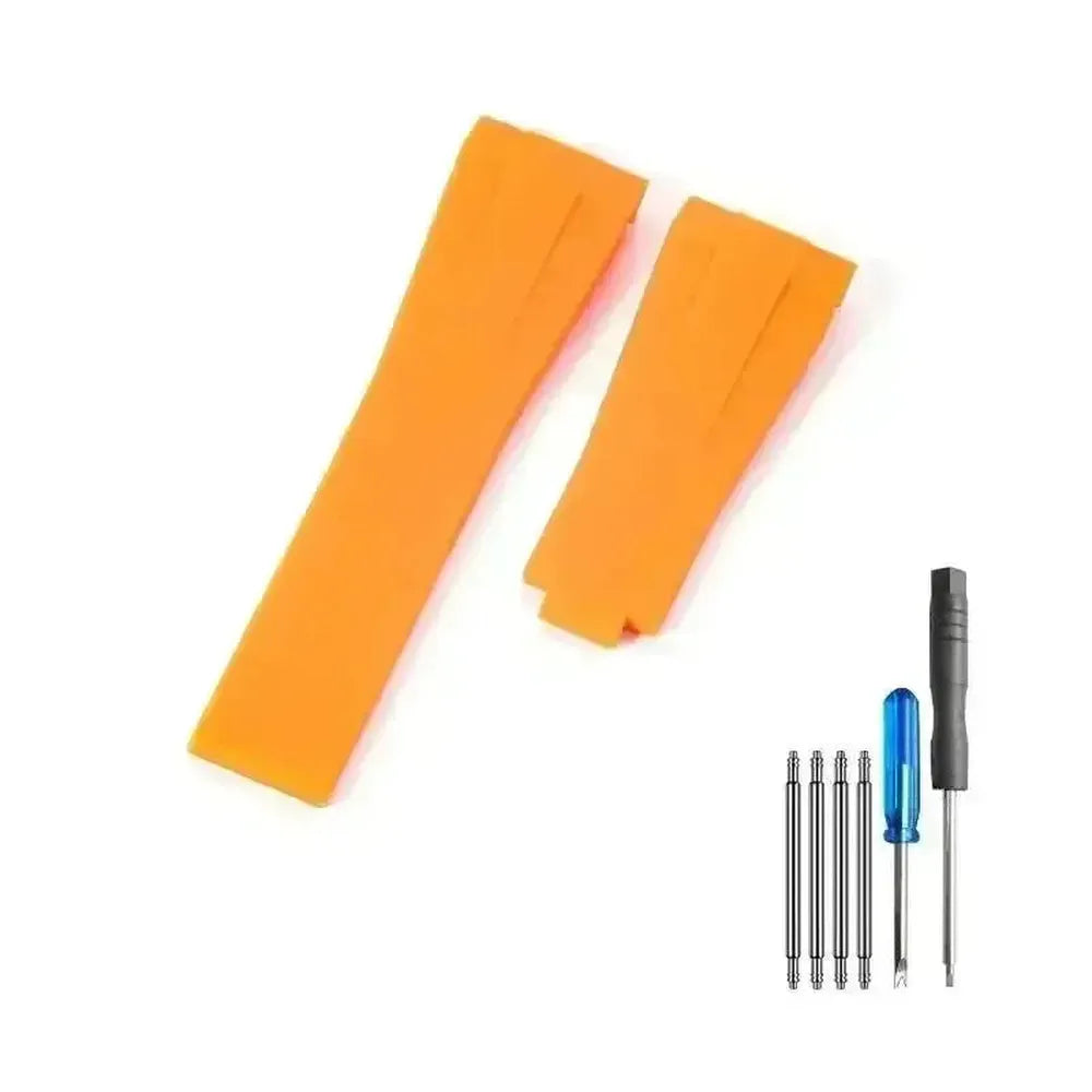 Curved-End Silicone Watch Strap with Butterfly Clasp – 20mm 21mm Integrated Fit-VivaStraps-Viva Timepiece