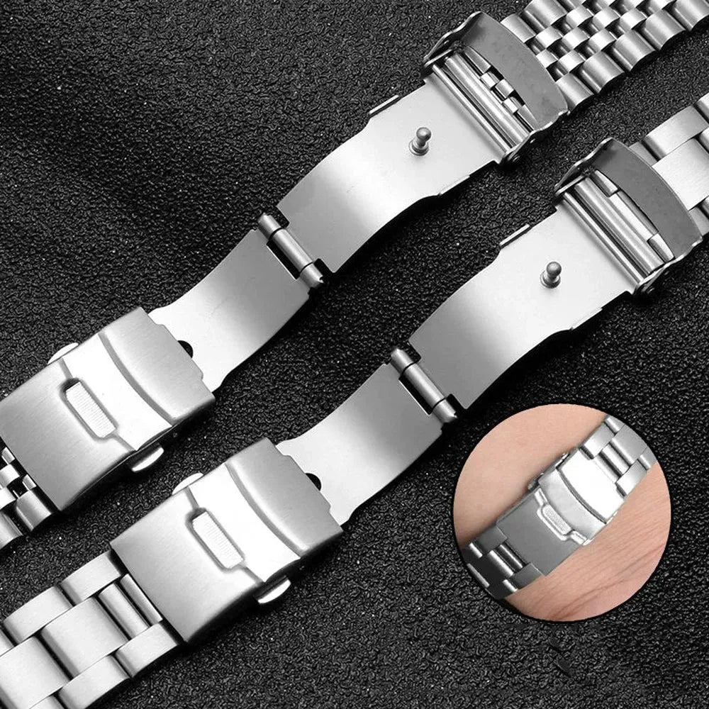 Curved-End Stainless Steel Bracelet 22mm – Compatible with Casio Duro MDV106 / MDV107-ChronoCraft-Viva Timepiece