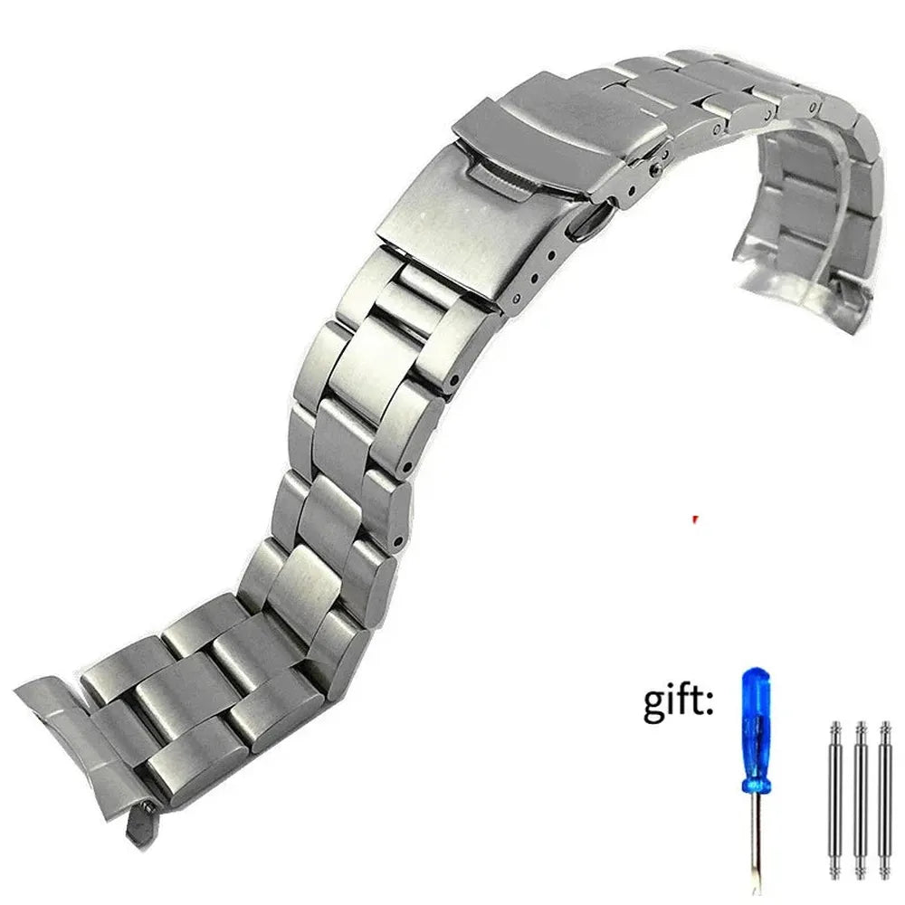 Curved-End Stainless Steel Bracelet 22mm – Compatible with Casio Duro MDV106 / MDV107-ChronoCraft-Viva Timepiece