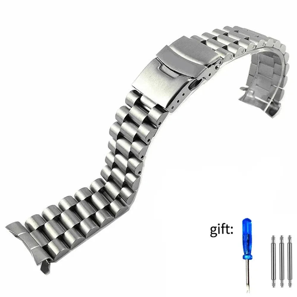 Curved-End Stainless Steel Bracelet 22mm – Compatible with Casio Duro MDV106 / MDV107-ChronoCraft-Viva Timepiece