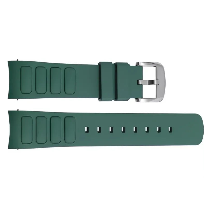 Curved Rubber Watch Strap 22mm – Compatible with Mido Multifort TV M049.526-VivaStraps-Viva Timepiece