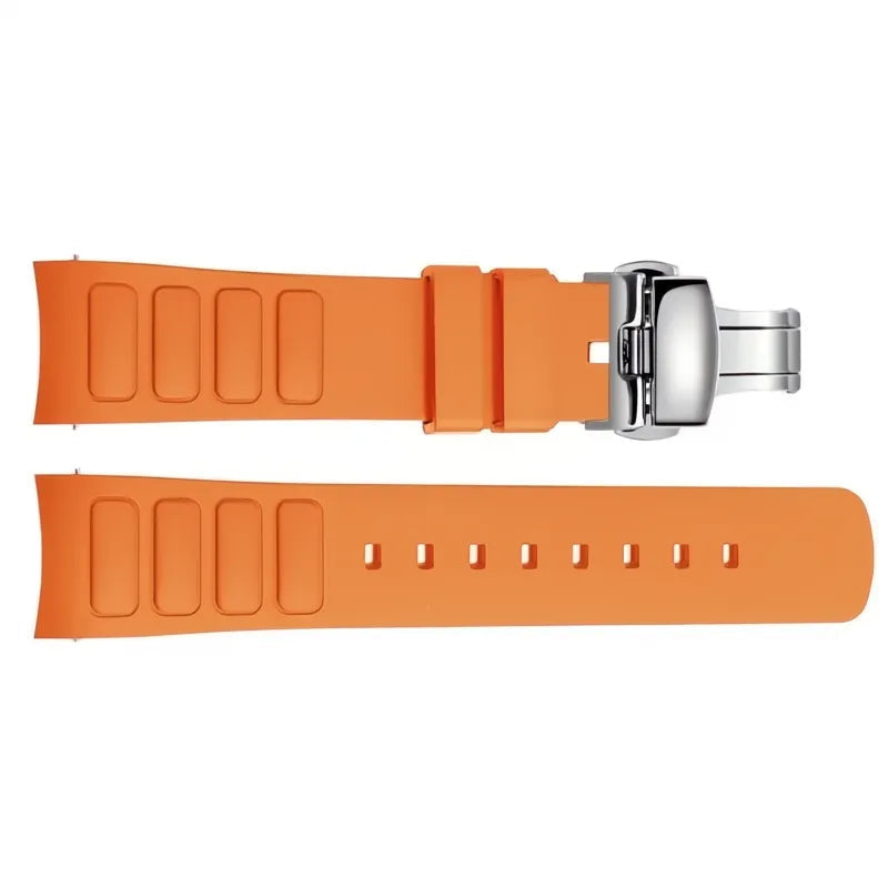 Curved Rubber Watch Strap 22mm – Compatible with Mido Multifort TV M049.526-VivaStraps-Viva Timepiece