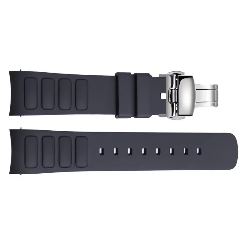 Curved Rubber Watch Strap 22mm – Compatible with Mido Multifort TV M049.526-VivaStraps-Viva Timepiece