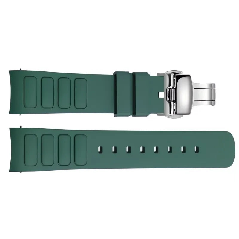 Curved Rubber Watch Strap 22mm – Compatible with Mido Multifort TV M049.526-VivaStraps-Viva Timepiece