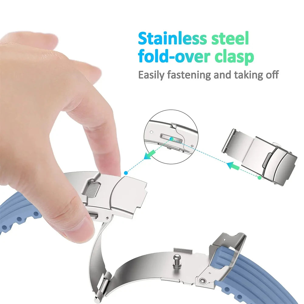 Cut-to-Size Ribbed Silicone Band Compatible with Apple Watch-ModuLoop-Viva Timepiece