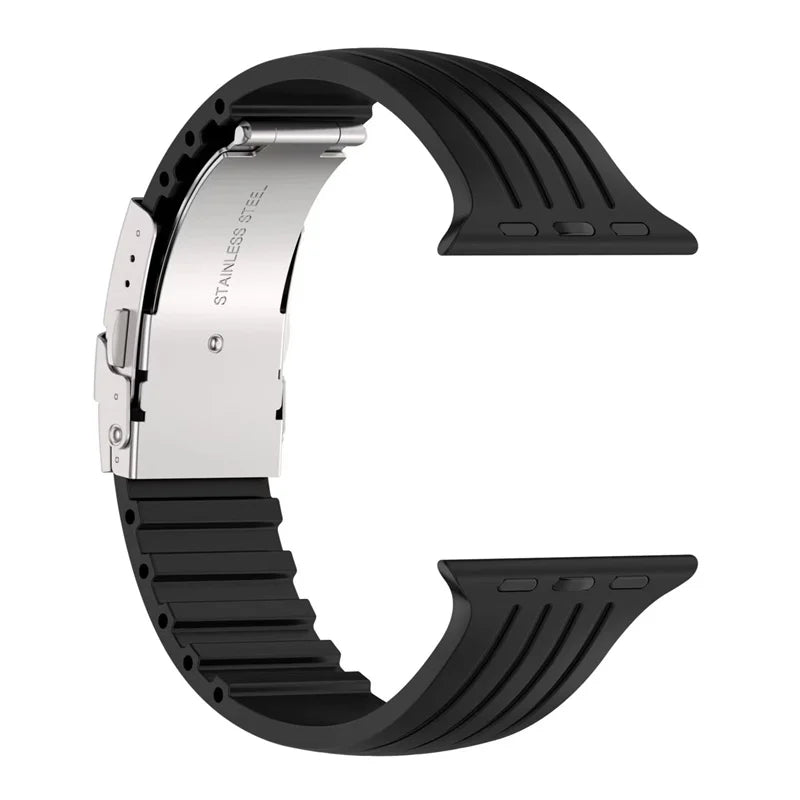 Cut-to-Size Ribbed Silicone Band Compatible with Apple Watch-ModuLoop-Viva Timepiece