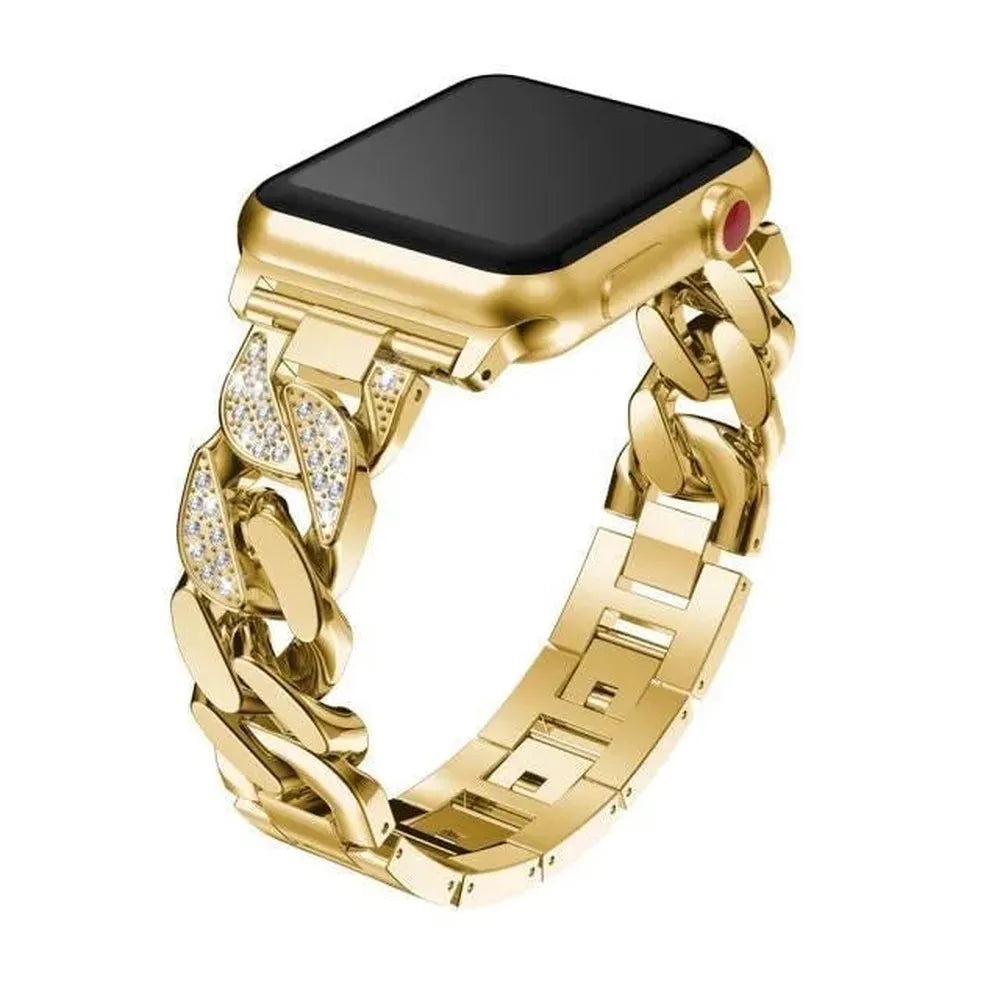 Diamond Cuban Link Bracelet – Compatible with Apple Watch-Tivra-Viva Timepiece