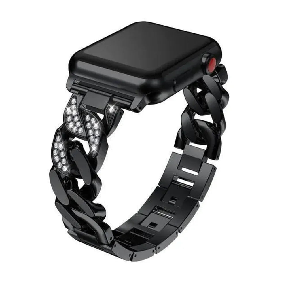 Diamond Cuban Link Bracelet – Compatible with Apple Watch-Tivra-Viva Timepiece