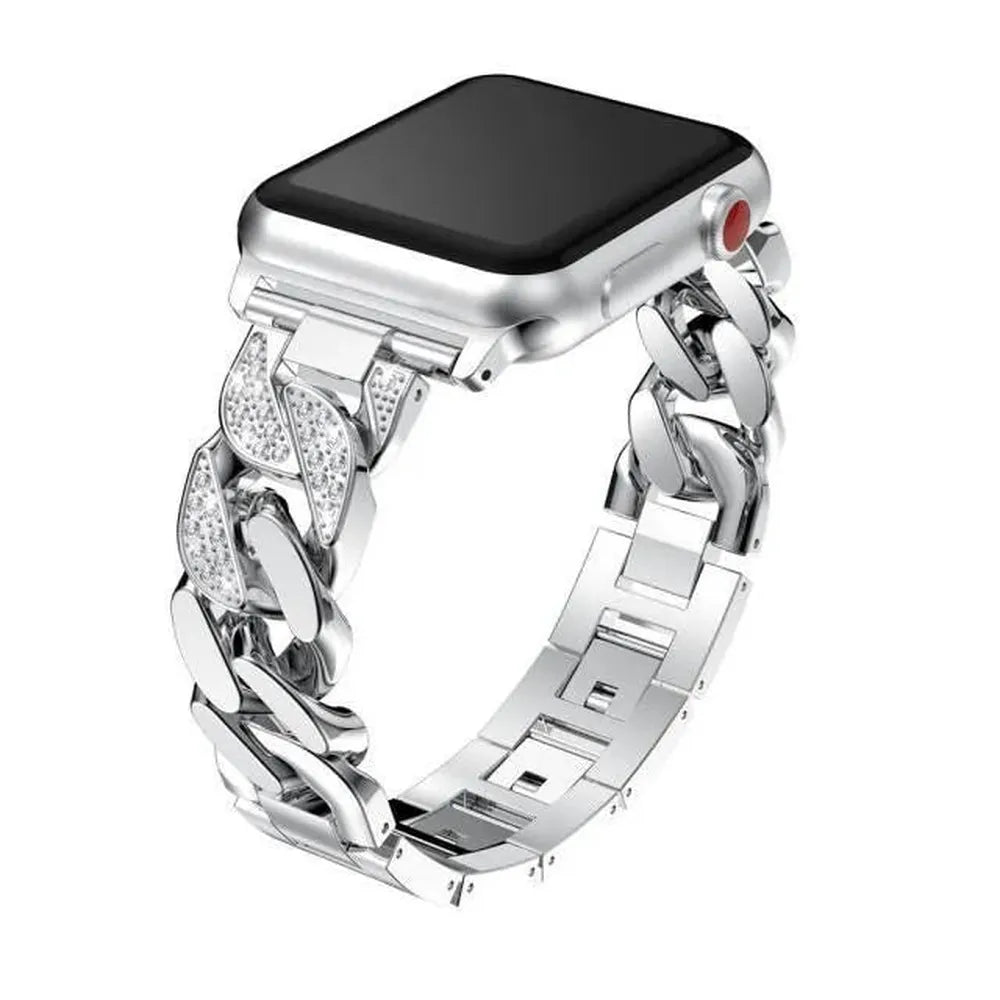 Diamond Cuban Link Bracelet – Compatible with Apple Watch-Tivra-Viva Timepiece