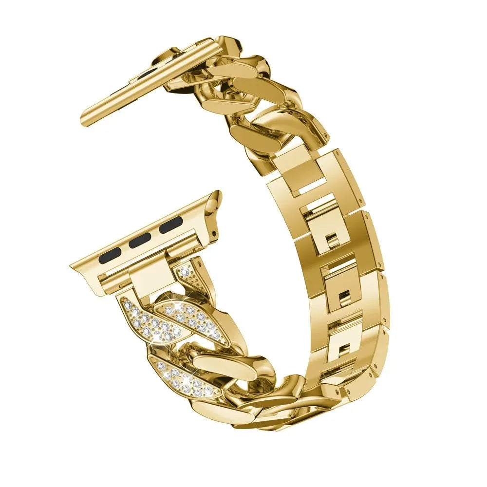 Diamond Cuban Link Jewelry Bracelet for Apple Watch-Tivra-Viva Timepiece