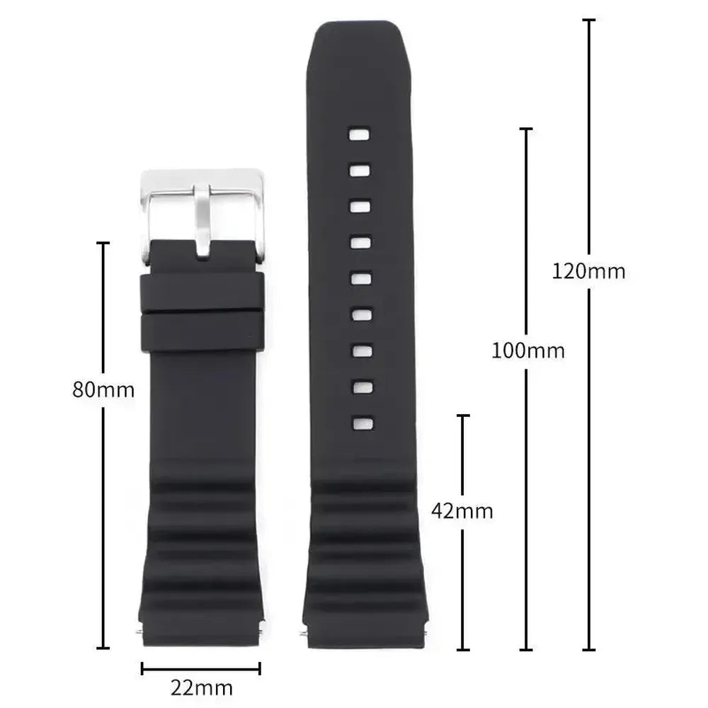 Silicone Sport Watch Strap with Quick Release – 20mm / 22mm, Stainless Steel Buckle-VivaStraps-Viva Timepiece
