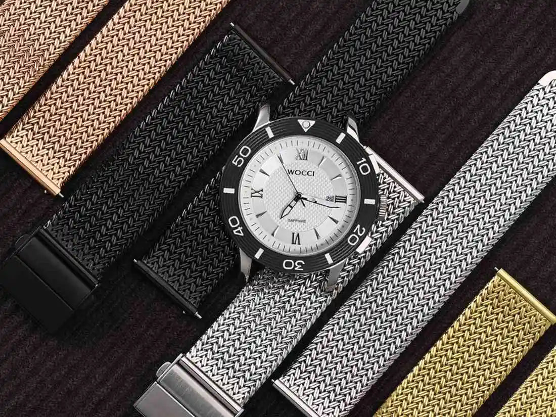 Elite 316L Woven Mesh Watch Band – Quick Release (14mm–22mm)-ChronoCraft-Viva Timepiece