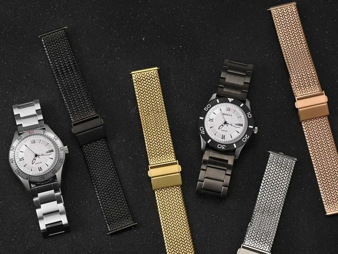 Elite 316L Woven Mesh Watch Band – Quick Release (14mm–22mm)-ChronoCraft-Viva Timepiece