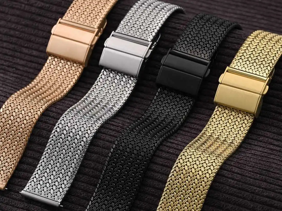 Elite 316L Woven Mesh Watch Band – Quick Release (14mm–22mm)-ChronoCraft-Viva Timepiece