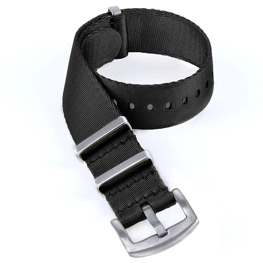 Extra Long Nylon Watch Band Compatible with 20mm / 22mm Watches – 33CM XL Military Strap-XL Watch Bands-VivaStraps-Black-XL-18mm-Viva Timepiece
