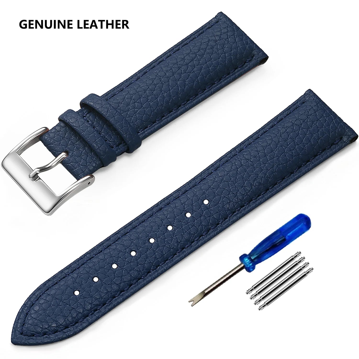 Genuine Cow Leather Watch Strap – Classic Pin Buckle (12–16mm)-Straptique-Viva Timepiece