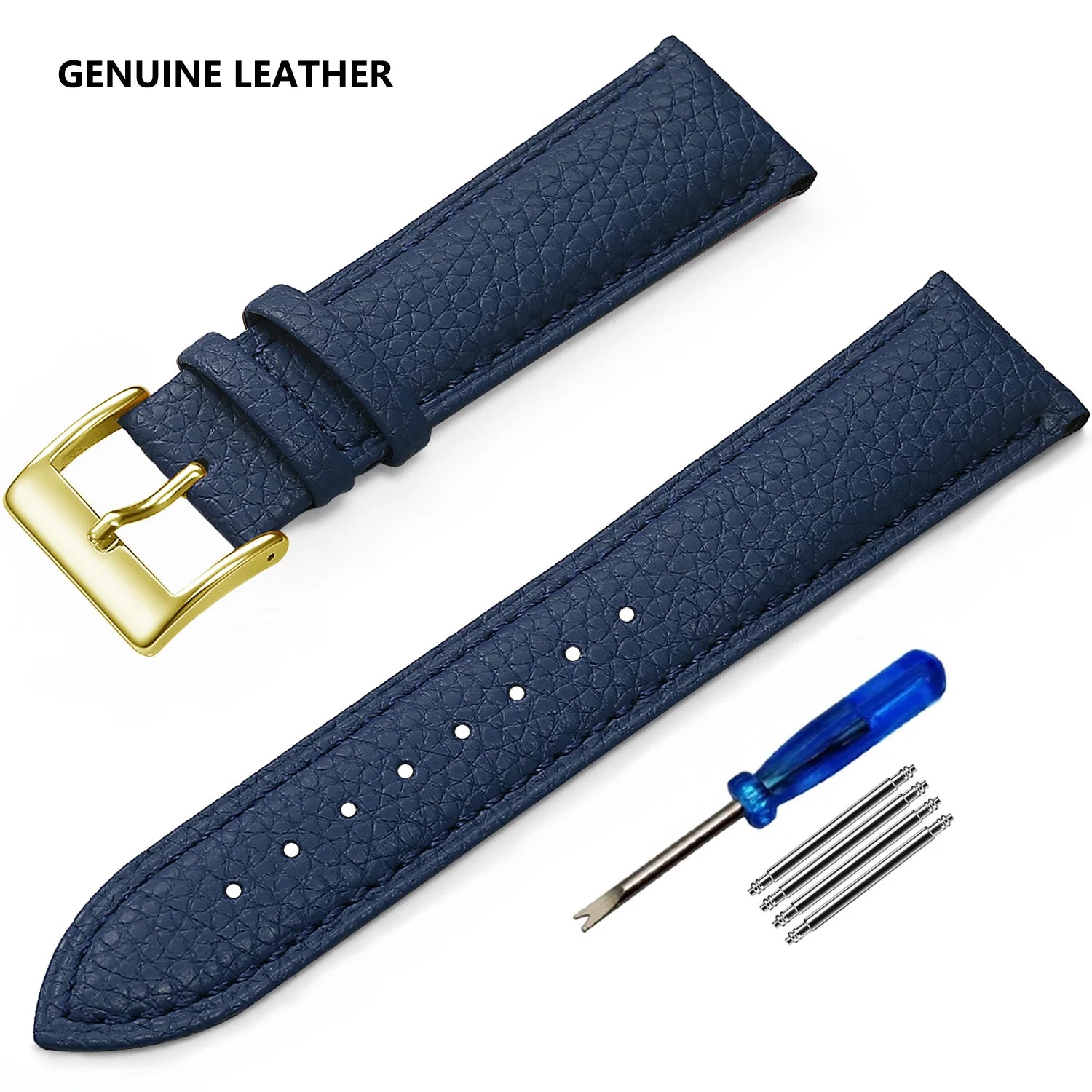 Genuine Cow Leather Watch Strap – Classic Pin Buckle (12–16mm)-Straptique-Viva Timepiece