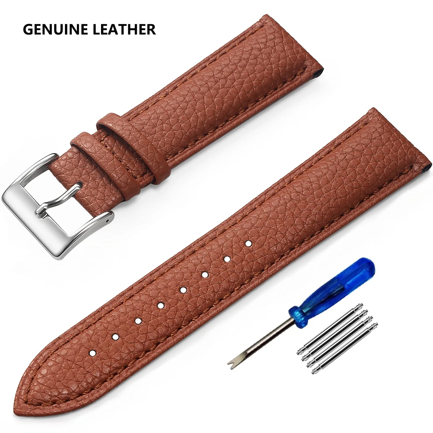 Genuine Cow Leather Watch Strap – Classic Pin Buckle (12–16mm)-Straptique-Viva Timepiece