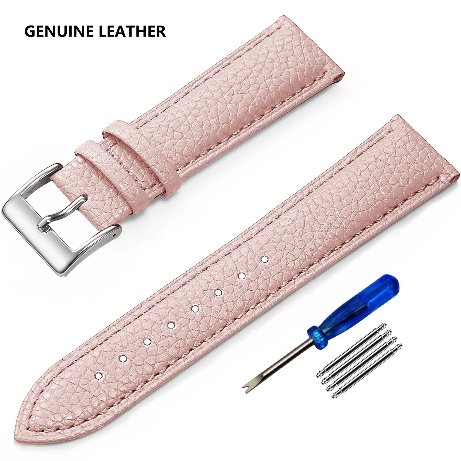Genuine Cow Leather Watch Strap – Classic Pin Buckle (18–20mm)-Straptique-Viva Timepiece