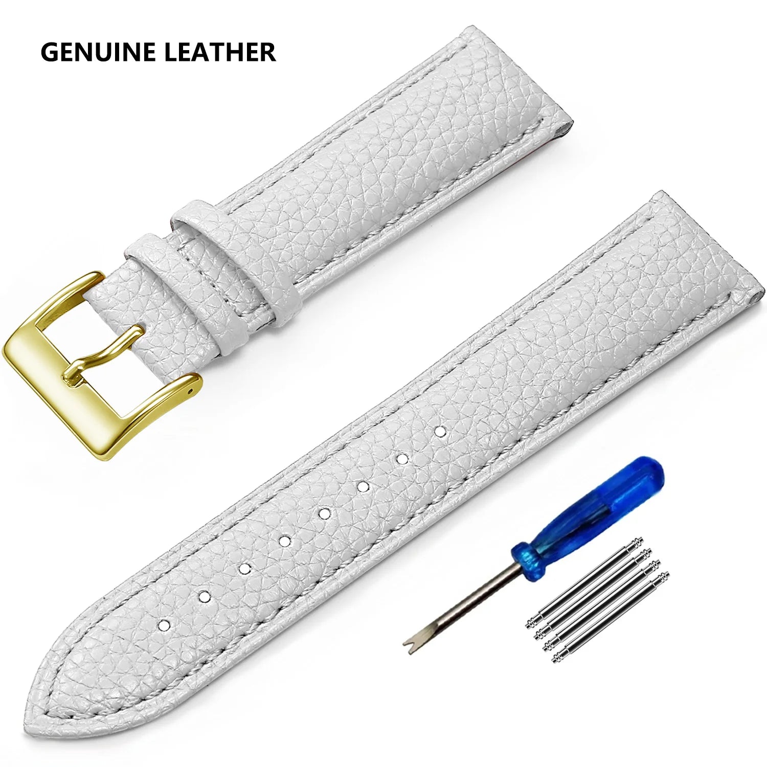 Genuine Cow Leather Watch Strap – Classic Pin Buckle (18–20mm)-Straptique-Viva Timepiece
