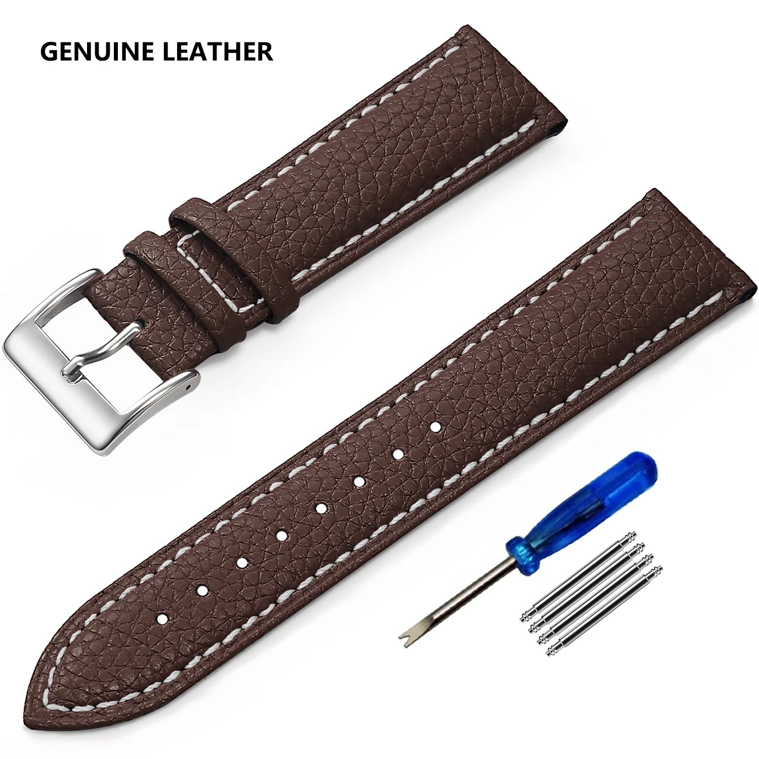 Genuine Cow Leather Watch Strap – Classic Pin Buckle (18–20mm)-Straptique-Viva Timepiece
