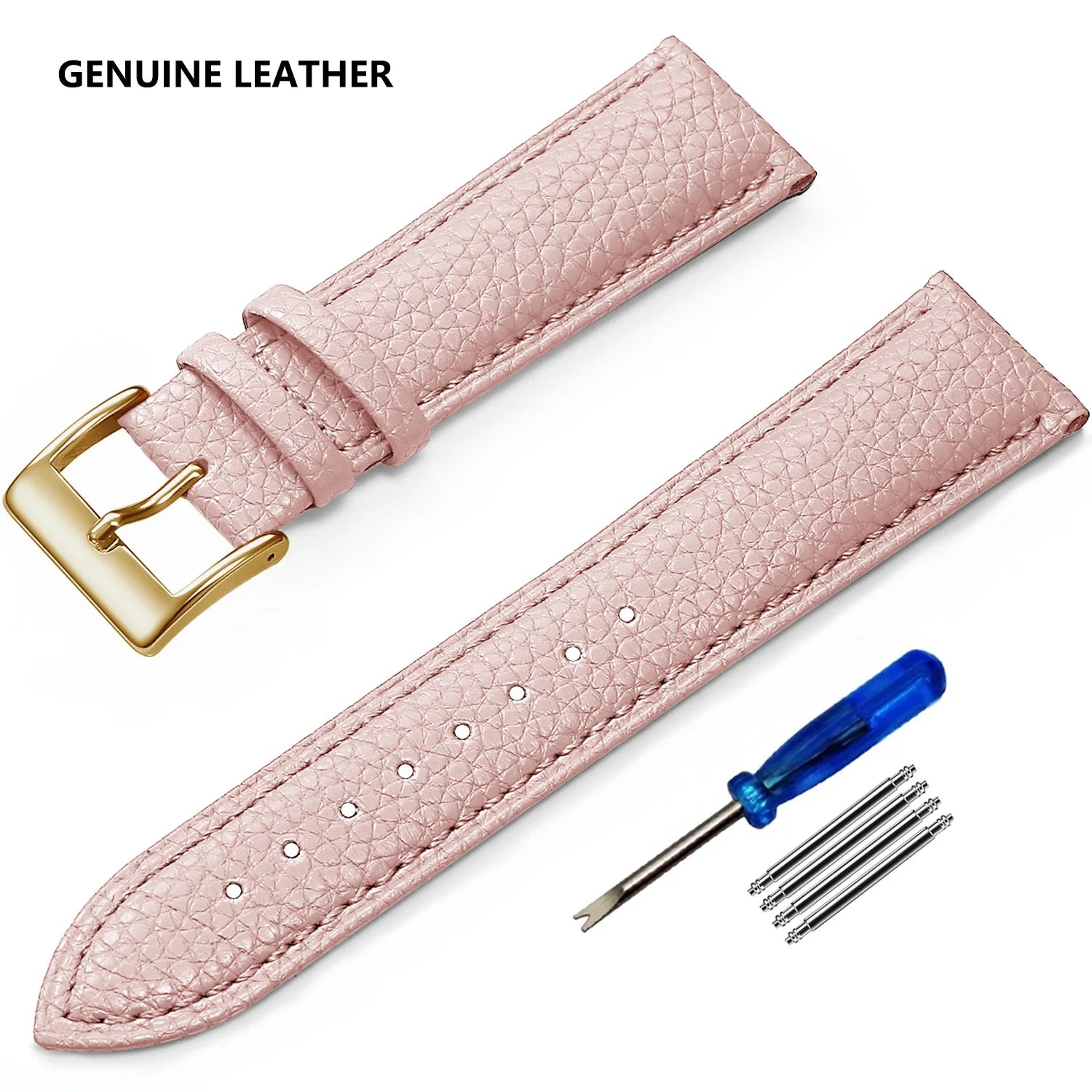 Genuine Cow Leather Watch Strap – Classic Pin Buckle (18–20mm)-Straptique-Viva Timepiece
