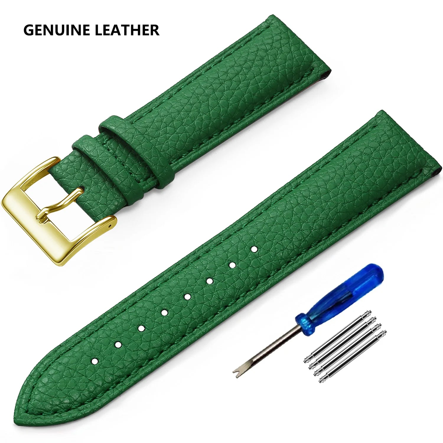 Genuine Cow Leather Watch Strap – Classic Pin Buckle (21–24mm)-Straptique-Viva Timepiece