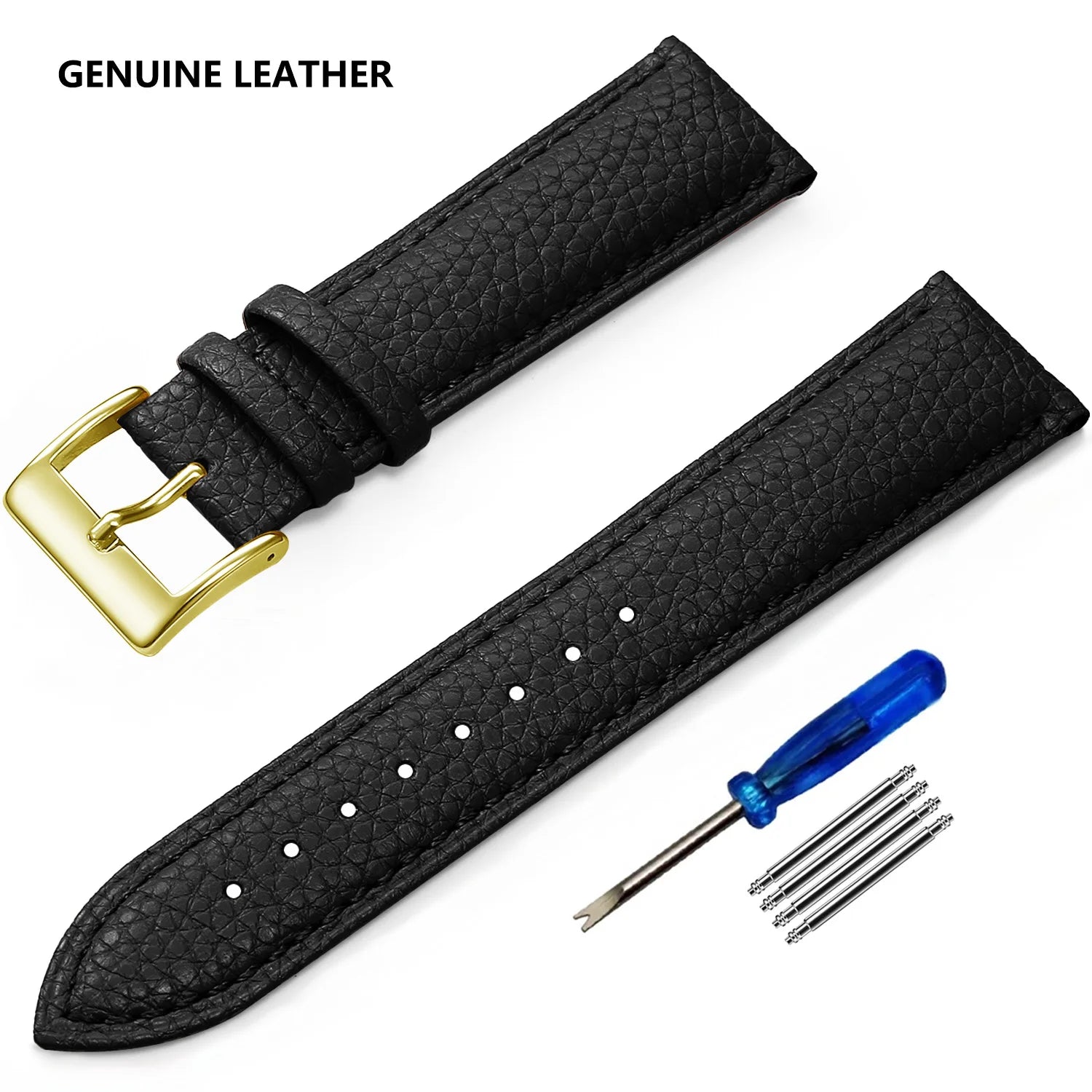 Genuine Cow Leather Watch Strap – Classic Pin Buckle (21–24mm)-Straptique-Viva Timepiece