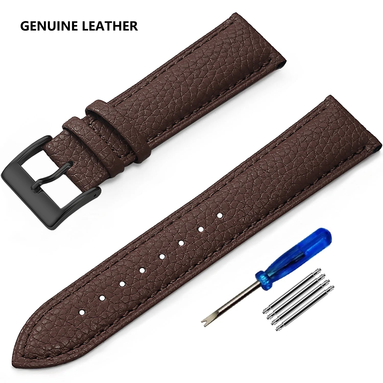 Genuine Cow Leather Watch Strap – Classic Pin Buckle (21–24mm)-Straptique-Viva Timepiece