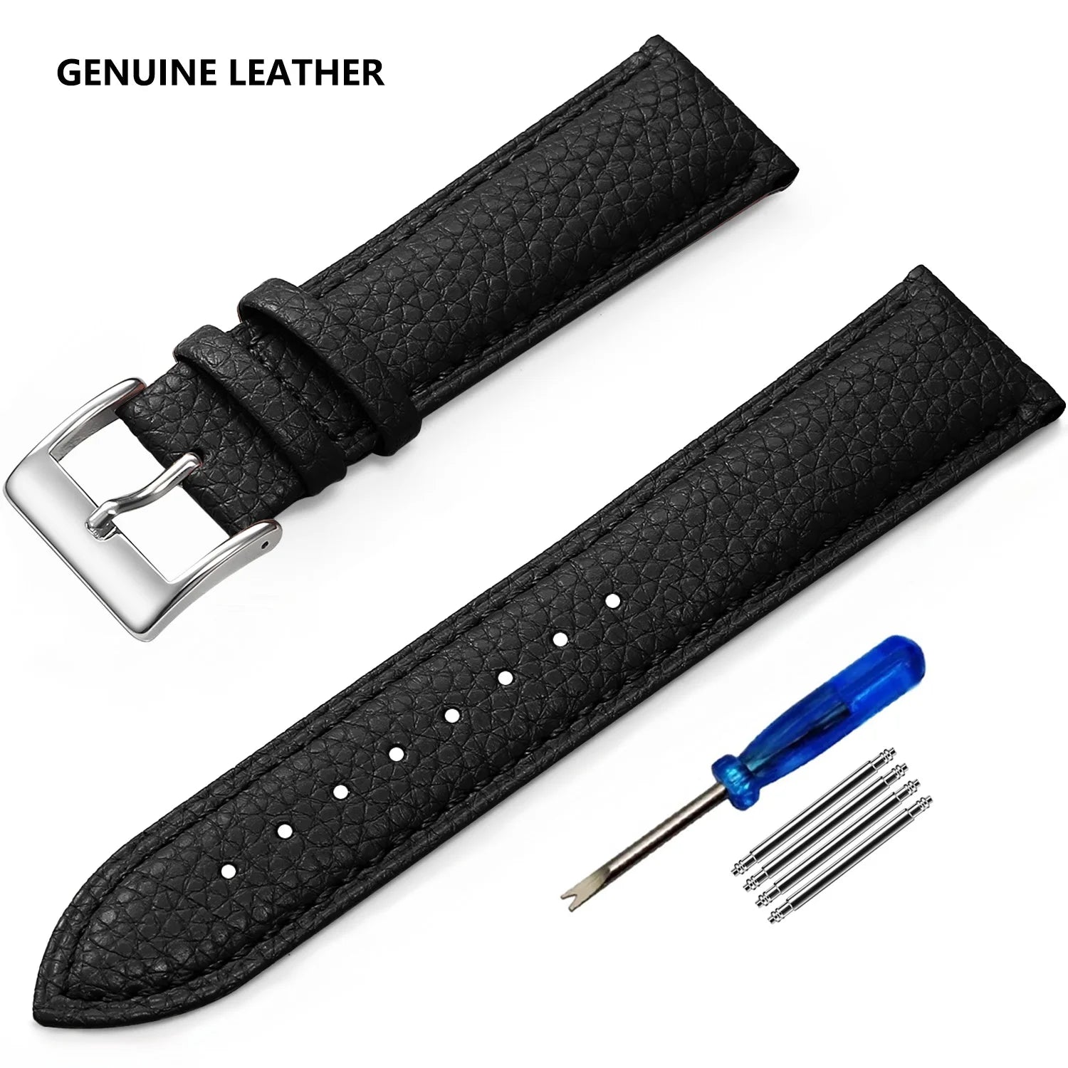 Genuine Cow Leather Watch Strap – Classic Pin Buckle (21–24mm)-Straptique-Viva Timepiece