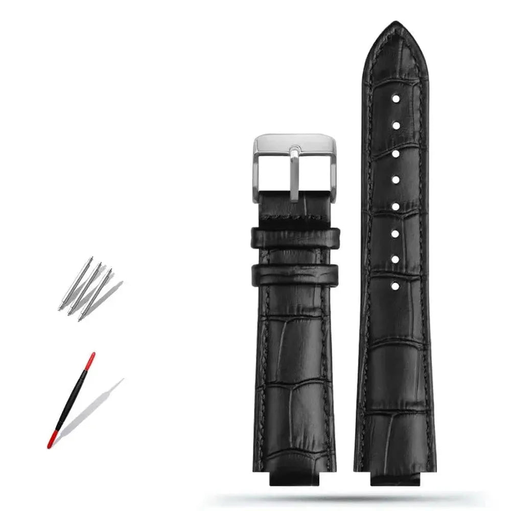 Genuine Leather Convex-End Watch Strap – 18mm / 21mm, Pin or Deployment Clasp-VivaStraps-Viva Timepiece