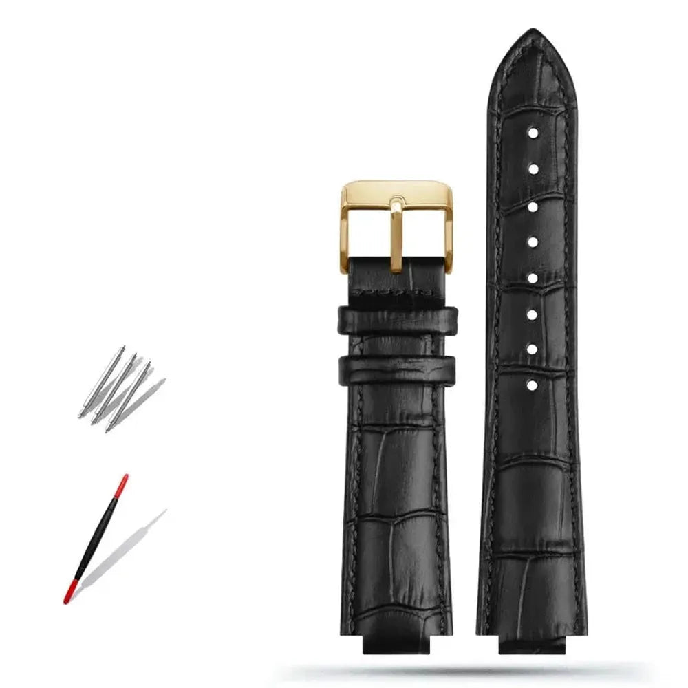 Genuine Leather Convex-End Watch Strap – 18mm / 21mm, Pin or Deployment Clasp-VivaStraps-Viva Timepiece