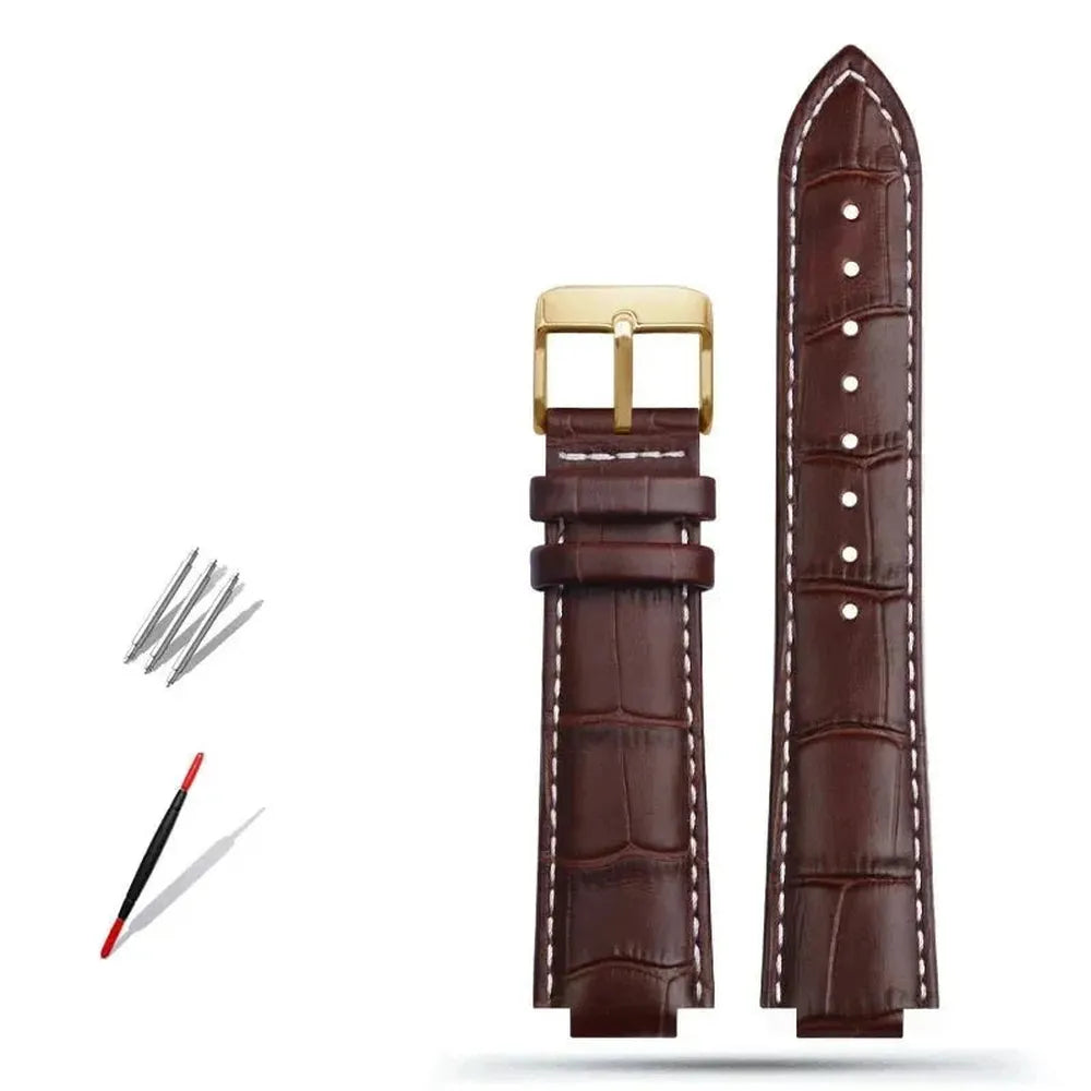 Genuine Leather Convex-End Watch Strap – 18mm / 21mm, Pin or Deployment Clasp-VivaStraps-Viva Timepiece