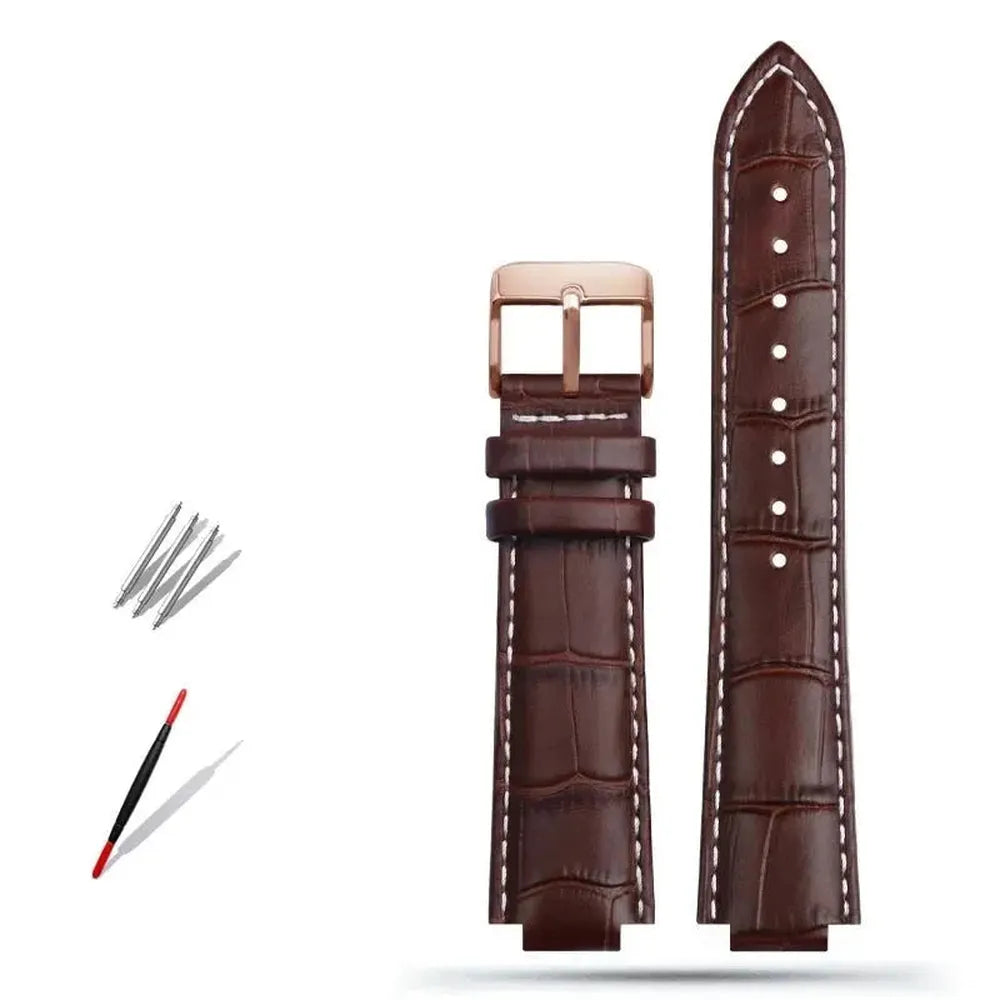 Genuine Leather Convex-End Watch Strap – 18mm / 21mm, Pin or Deployment Clasp-VivaStraps-Viva Timepiece