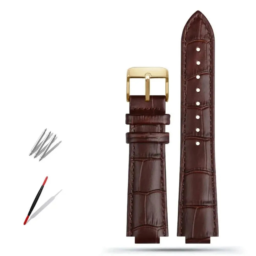 Genuine Leather Convex-End Watch Strap – 18mm / 21mm, Pin or Deployment Clasp-VivaStraps-Viva Timepiece