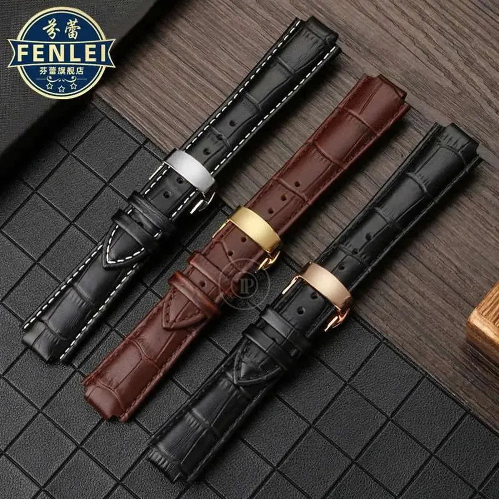 Genuine Leather Convex-End Watch Strap – 18mm / 21mm, Pin or Deployment Clasp-VivaStraps-Viva Timepiece